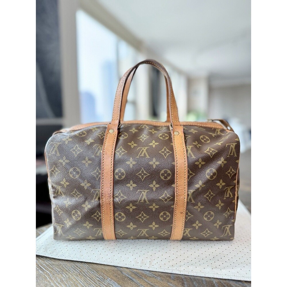 Authentic Vintage Louis Vuitton Sac Souple 35 Monogram Canvas Boston Bag
